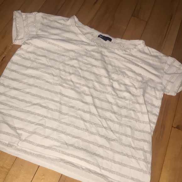Pocketed t-shirt with silver stripes - Picture 1 of 2